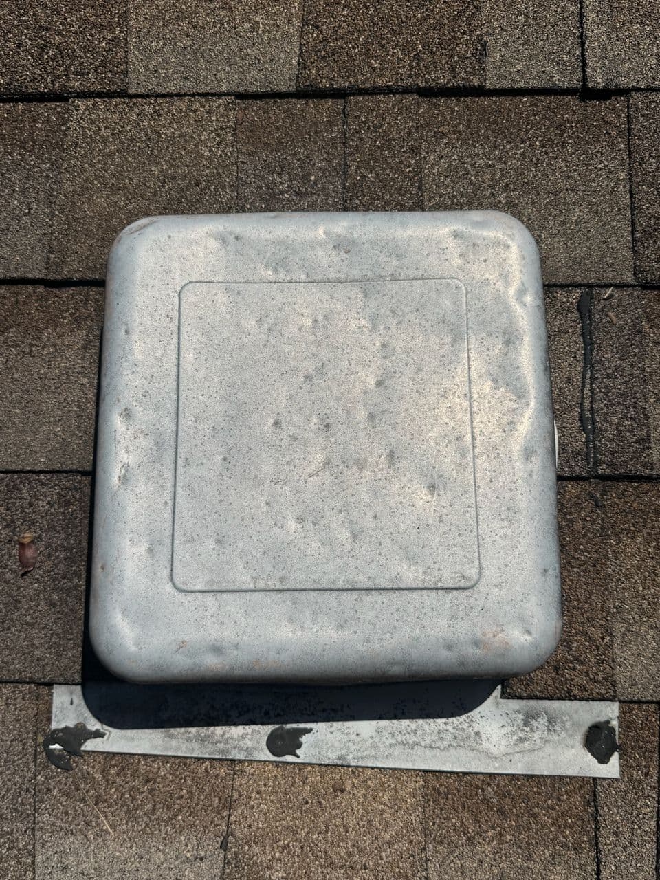 Detail of a metal roof vent cap