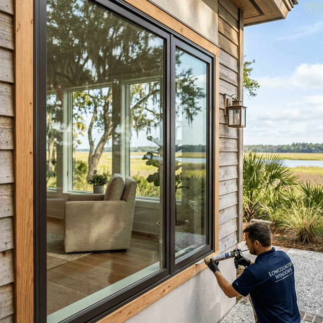 Energy-efficient window installation in a modern residential home