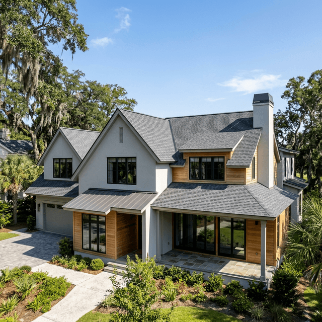 Modern architectural roof replacement in Charleston SC