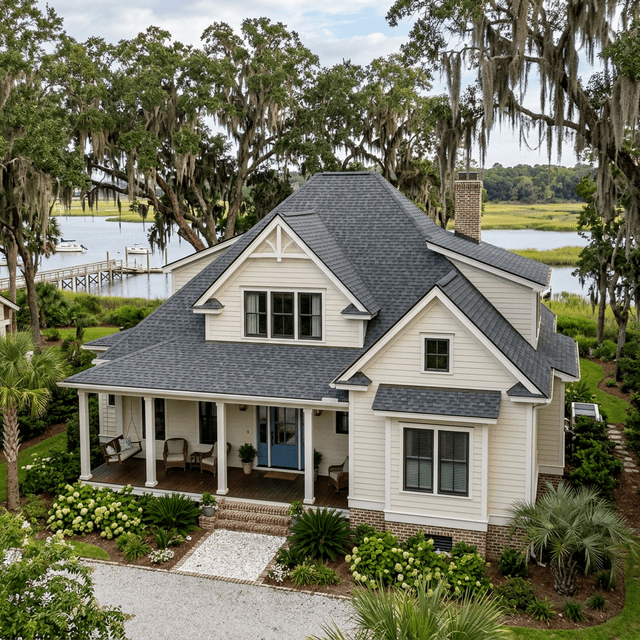 Expertly installed coastal roofing and siding by Tucker Contractors