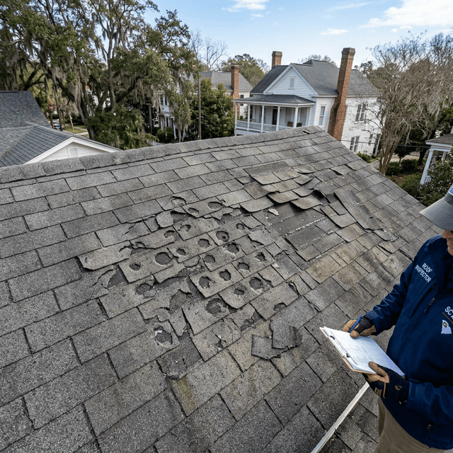 Roof inspection for storm damage in Charleston SC